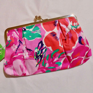 Lilly Pulitzer Vibrant Pink and Green Clutch